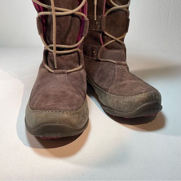 THE NORTH FACE Womens Abby IV Waterproof Suede Leather Boots US 6 Brown/Fuschia - Picture 11 of 16
